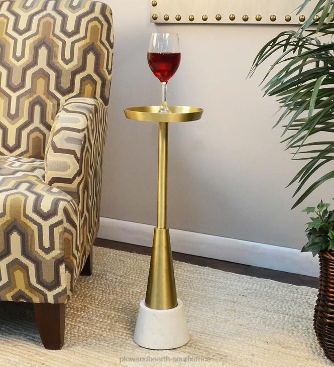Furniture Plow & Hearth Small Davenport Drink Table - Gold NFLB2023