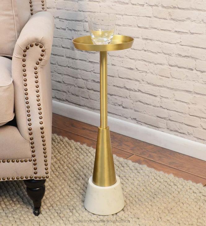 Furniture Plow & Hearth Small Davenport Drink Table - Gold NFLB2023