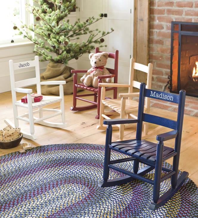 Furniture Plow & Hearth Child's Oak Ladderback Rocker - Optional Personalization NFLB2029