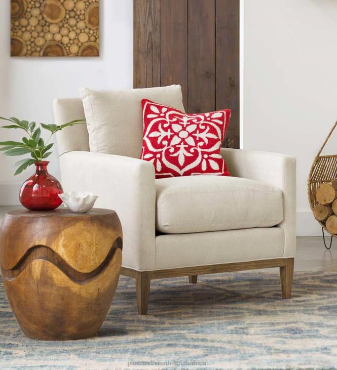 Furniture Plow & Hearth Eco-Friendly Handmade Upholstered Studio Chair, Made In USA - Brussels Linen NFLB2033