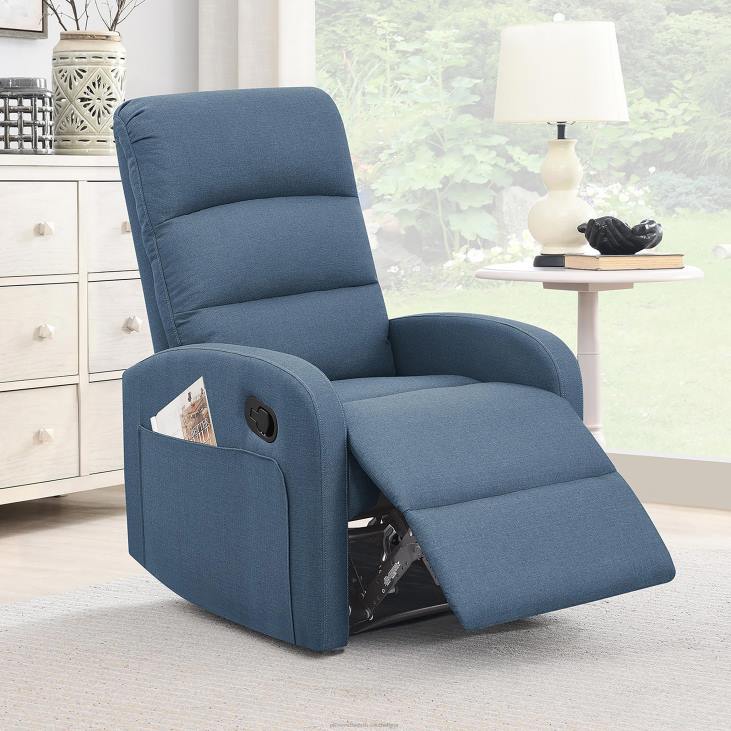 Furniture Plow & Hearth Emilia Upholstered Manual Recliner - Grey NFLB2027