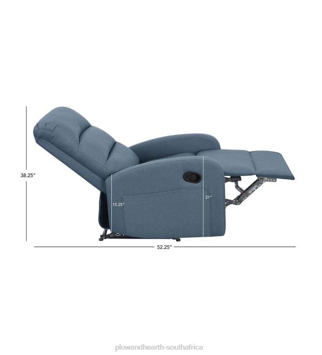 Furniture Plow & Hearth Emilia Upholstered Manual Recliner - Grey NFLB2027
