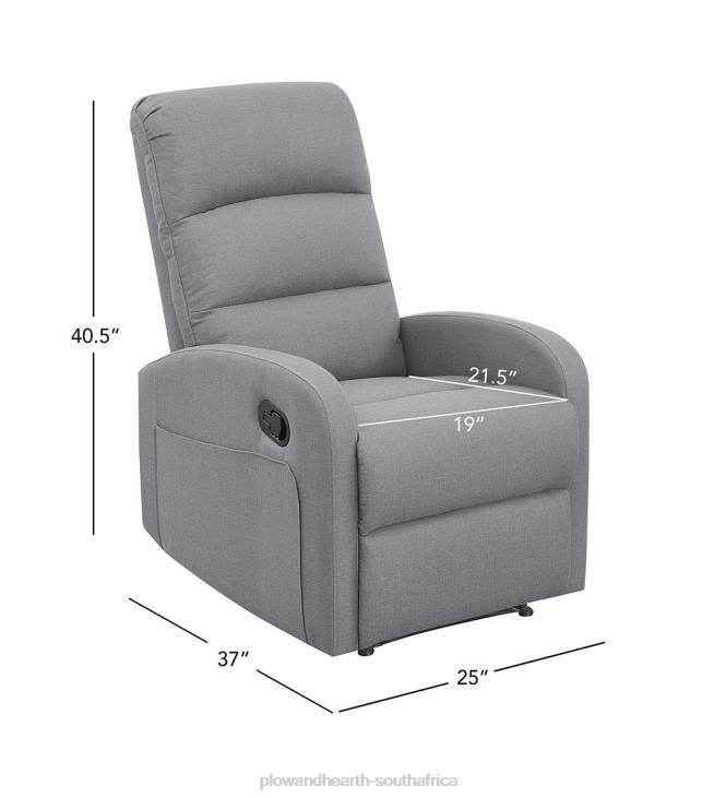 Furniture Plow & Hearth Emilia Upholstered Manual Recliner - Grey NFLB2027