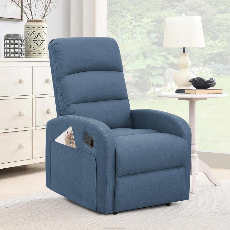 Furniture Plow & Hearth Emilia Upholstered Manual Recliner - Grey NFLB2027