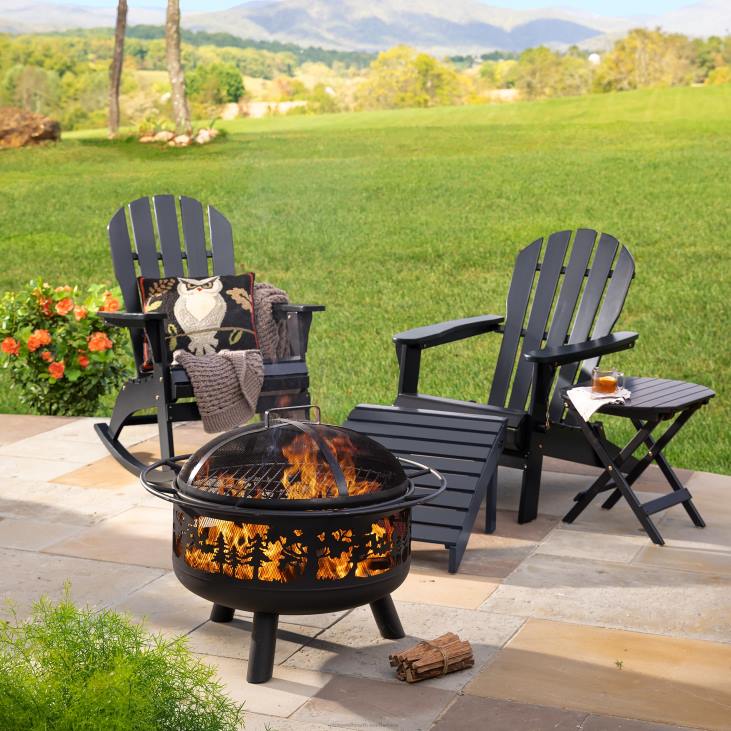 Furniture Plow & Hearth Eucalyptus Wood Adirondack Chair - Natural Stain NFLB3237
