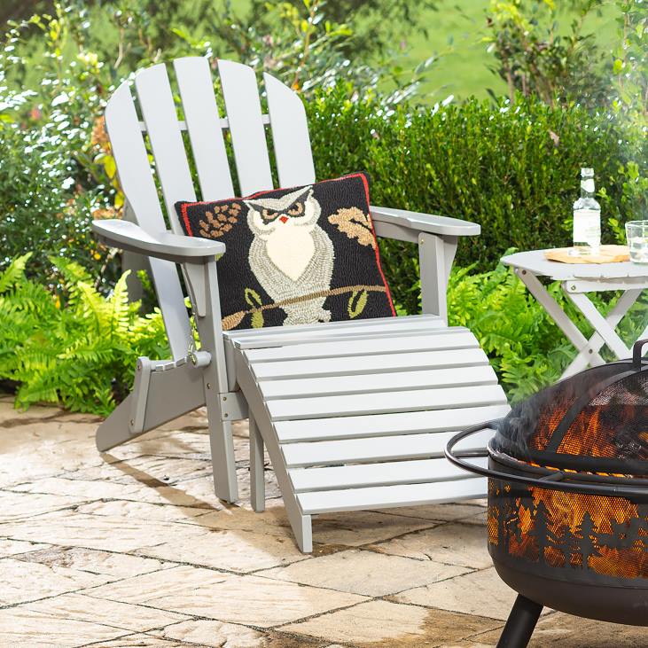 Furniture Plow & Hearth Eucalyptus Wood Adirondack Chair - Natural Stain NFLB3237