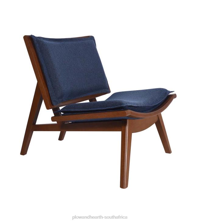 Furniture Plow & Hearth Kate Wood and Upholstered Accent Chair - Navy NFLB2026