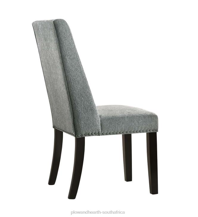 Furniture Plow & Hearth Lana Upholstered Dining Chairs, Set of 2 - Charcoal Gray/Espresso NFLB2037