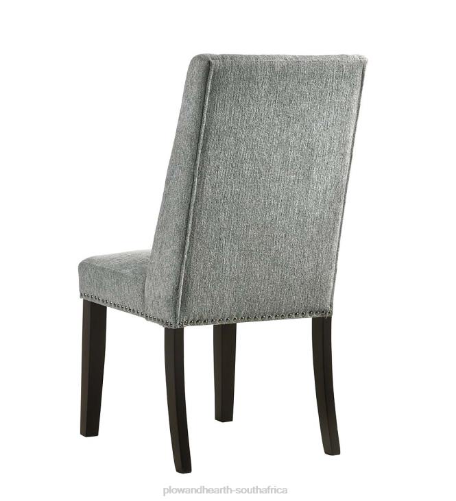 Furniture Plow & Hearth Lana Upholstered Dining Chairs, Set of 2 - Charcoal Gray/Espresso NFLB2037
