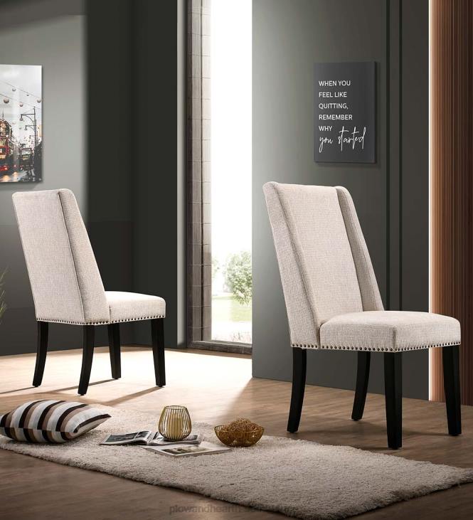 Furniture Plow & Hearth Lana Upholstered Dining Chairs, Set of 2 - Charcoal Gray/Espresso NFLB2037