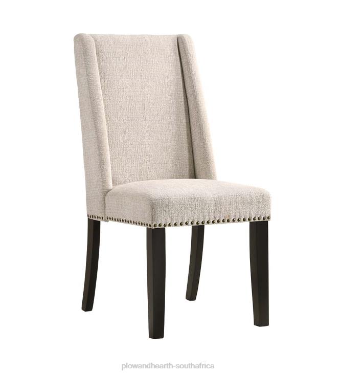 Furniture Plow & Hearth Lana Upholstered Dining Chairs, Set of 2 - Charcoal Gray/Espresso NFLB2037