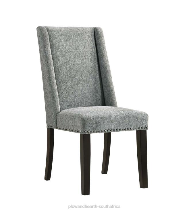 Furniture Plow & Hearth Lana Upholstered Dining Chairs, Set of 2 - Charcoal Gray/Espresso NFLB2037