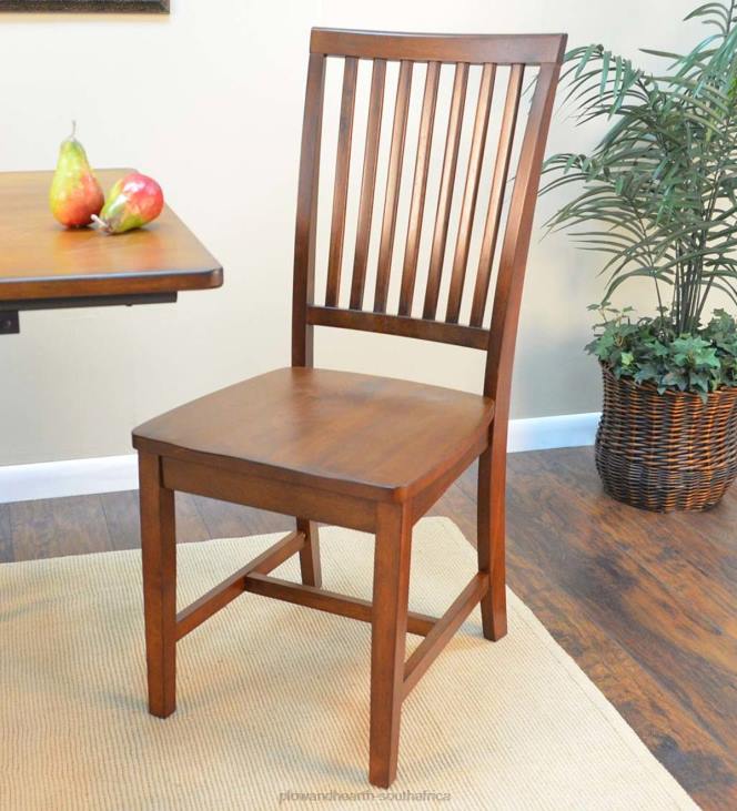 Furniture Plow & Hearth Schoolhouse Antiqued Hardwood Slat Back Chair - Antique Black NFLB2036