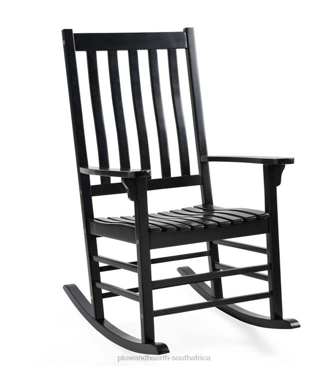 Furniture Plow & Hearth Slatted Wood Rocking Chair - Black Paint NFLB3255
