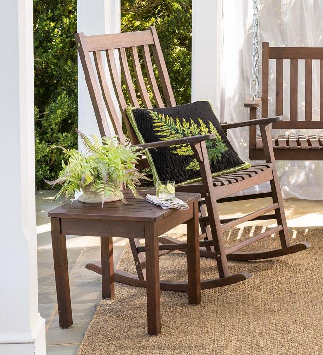 Furniture Plow & Hearth Slatted Wood Rocking Chair - Black Paint NFLB3255