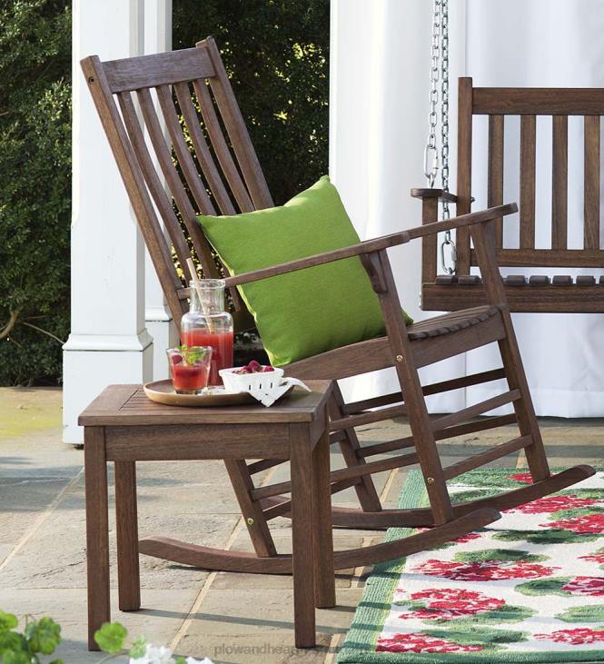 Furniture Plow & Hearth Slatted Wood Rocking Chair - Black Paint NFLB3255