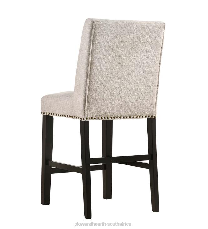 Furniture Plow & Hearth Upholstered Chair-Style 24Counter Stools, Set of 2 - Charcoal Gray/Espresso NFLB2038