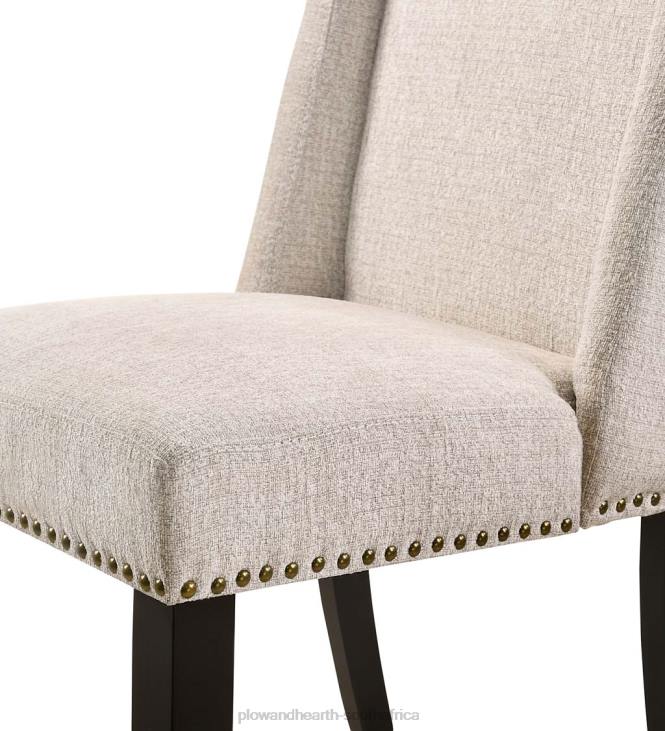 Furniture Plow & Hearth Upholstered Chair-Style 24Counter Stools, Set of 2 - Charcoal Gray/Espresso NFLB2038