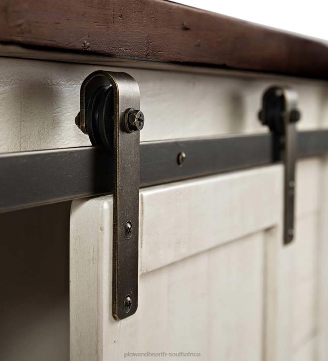 Furniture Plow & Hearth Cape Charles Barn Door Wood Storage Cabinet - White NFLB2082