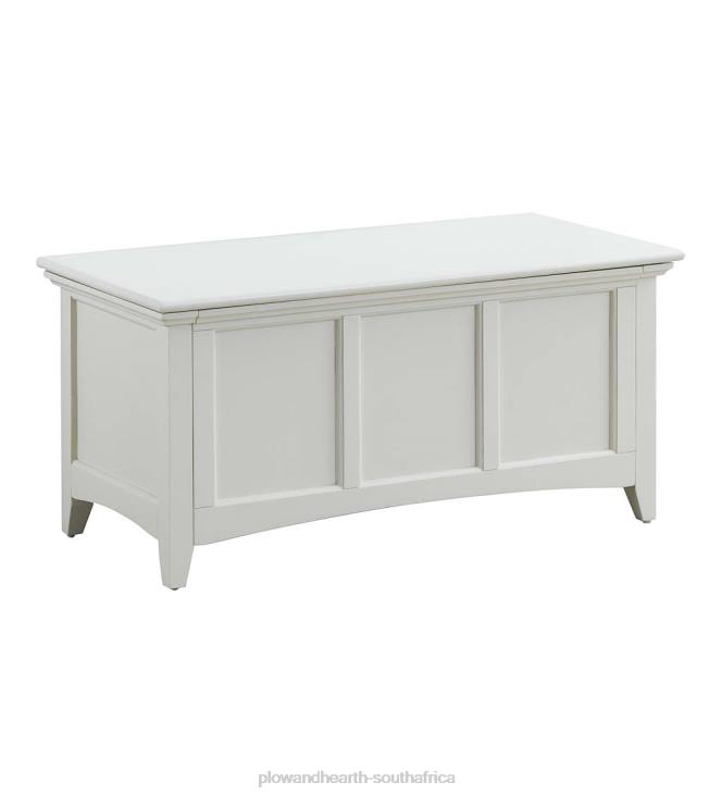 Furniture Plow & Hearth Hinged Paneled Storage Chest/Console - Antique Ivory NFLB2080