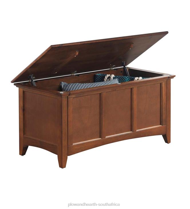 Furniture Plow & Hearth Hinged Paneled Storage Chest/Console - Antique Ivory NFLB2080