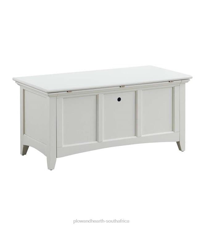 Furniture Plow & Hearth Hinged Paneled Storage Chest/Console - Antique Ivory NFLB2080