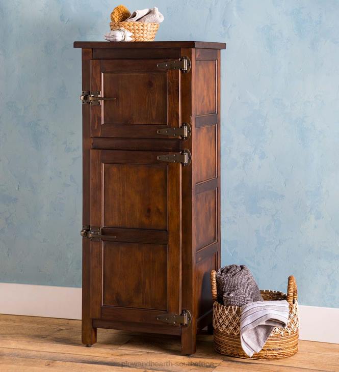 Furniture Plow & Hearth Portland Ice Box Wood Jelly Cabinet with Replica Hardware NFLB2077