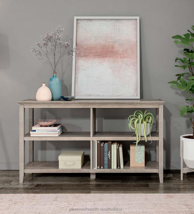 Furniture Plow & Hearth Farmhouse Two-Shelf Console Bookcase - Washed Gray NFLB2089