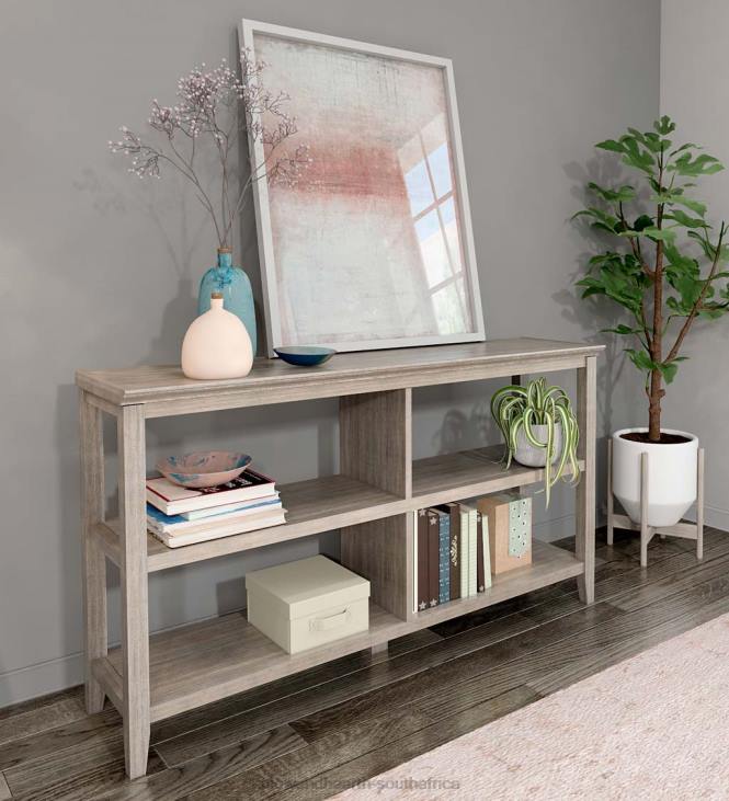 Furniture Plow & Hearth Farmhouse Two-Shelf Console Bookcase - Washed Gray NFLB2089