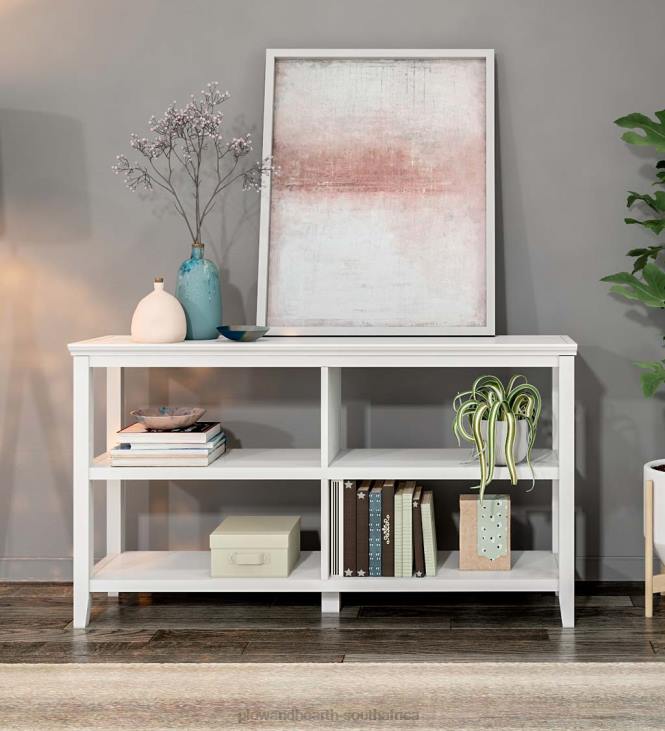 Furniture Plow & Hearth Farmhouse Two-Shelf Console Bookcase - Washed Gray NFLB2089
