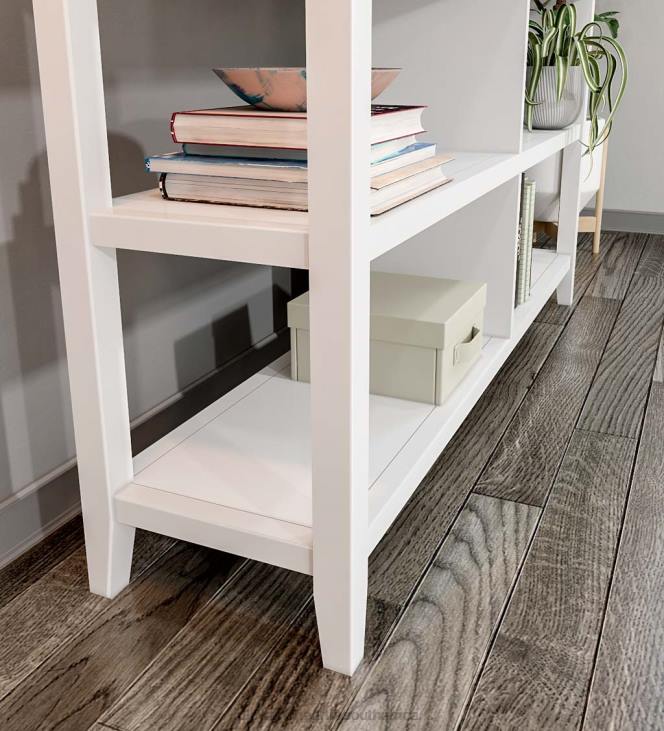 Furniture Plow & Hearth Farmhouse Two-Shelf Console Bookcase - Washed Gray NFLB2089