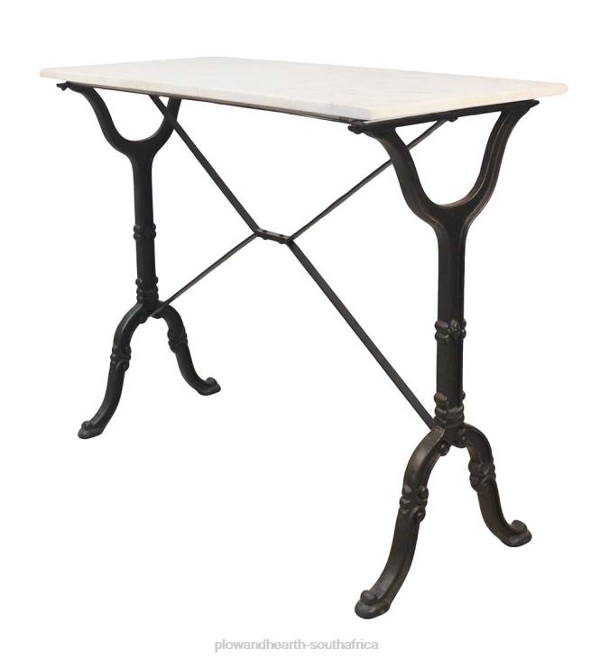 Furniture Plow & Hearth Marble-Top Console Table with Cast Iron Base - White NFLB2086