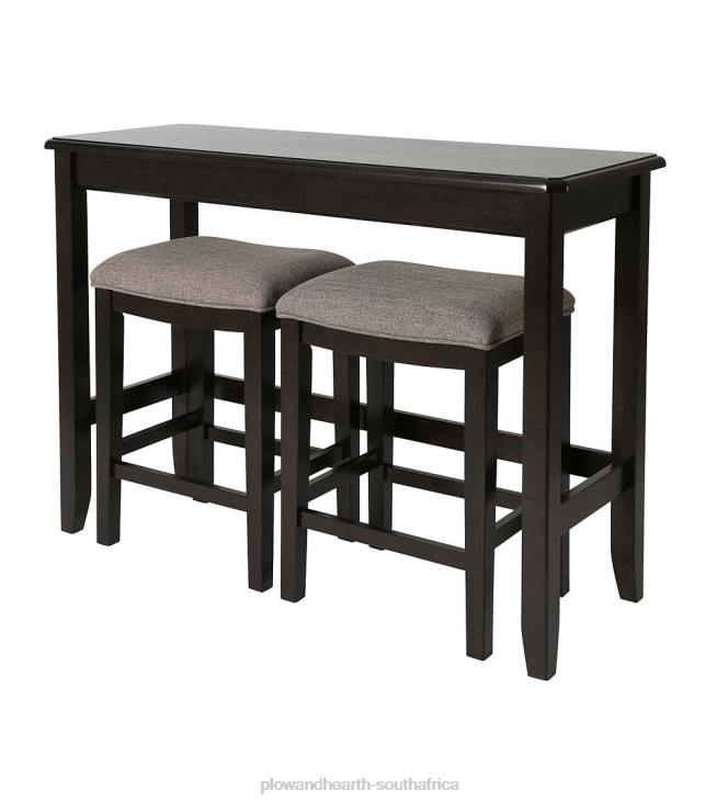Furniture Plow & Hearth Sofa Table Set with Saddle Seat Stools - Espresso NFLB2087
