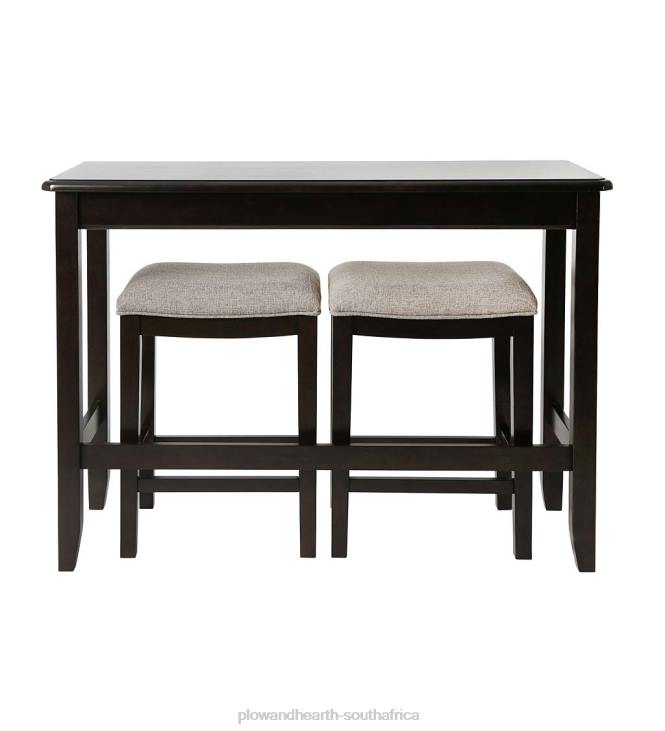 Furniture Plow & Hearth Sofa Table Set with Saddle Seat Stools - Espresso NFLB2087