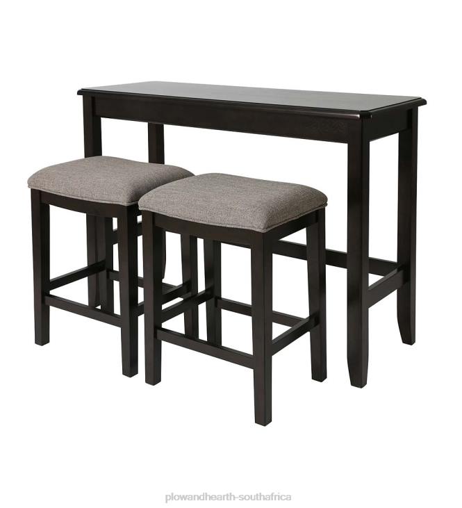 Furniture Plow & Hearth Sofa Table Set with Saddle Seat Stools - Espresso NFLB2087
