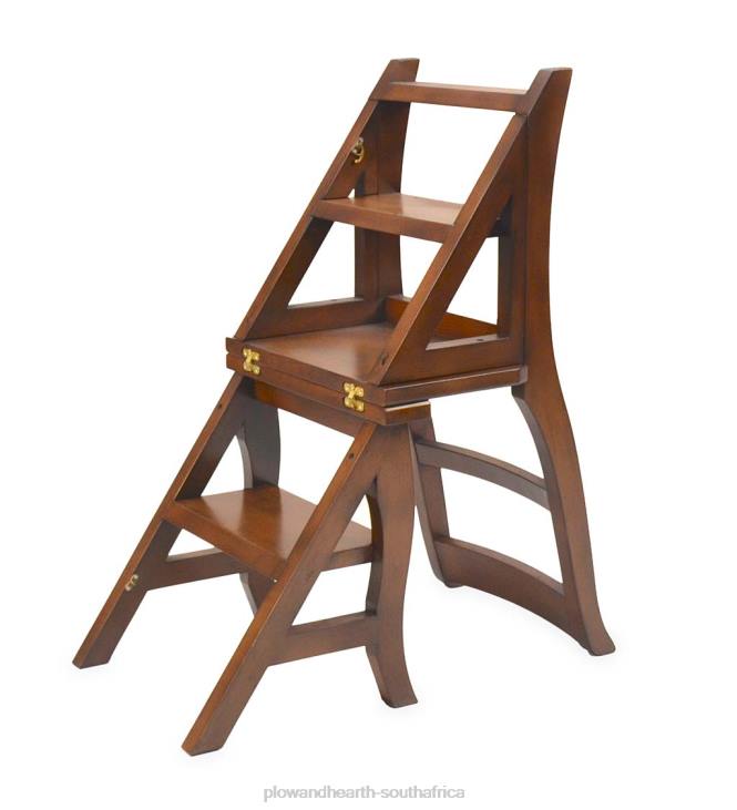 Furniture Plow & Hearth Reproduction Parawood Ben Franklin Convertible Ladder Chair - Chestnut NFLB2095