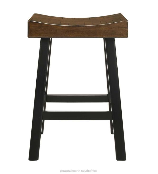 Furniture Plow & Hearth 25Wood Saddle Counter Stool - Antique White NFLB2050