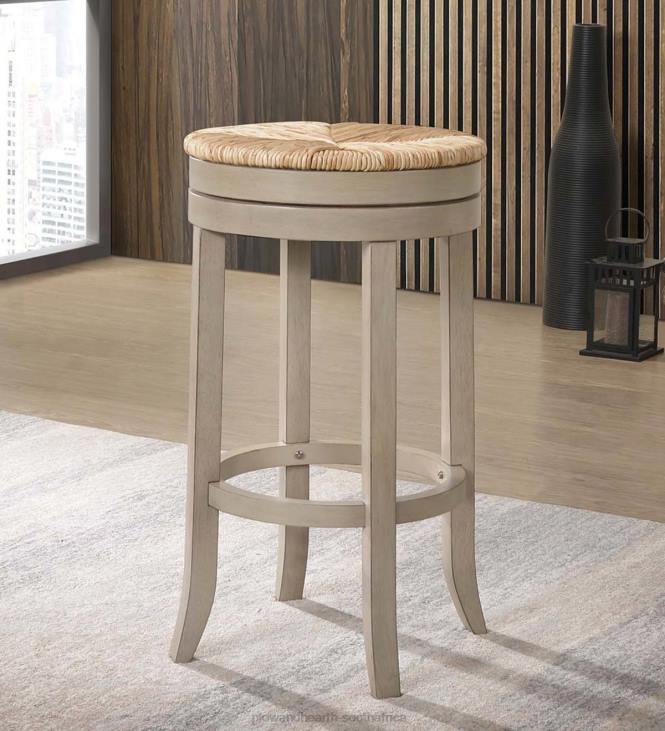 Furniture Plow & Hearth 30Round Rush Seat Swivel Bar Stool - Antique Black NFLB2045