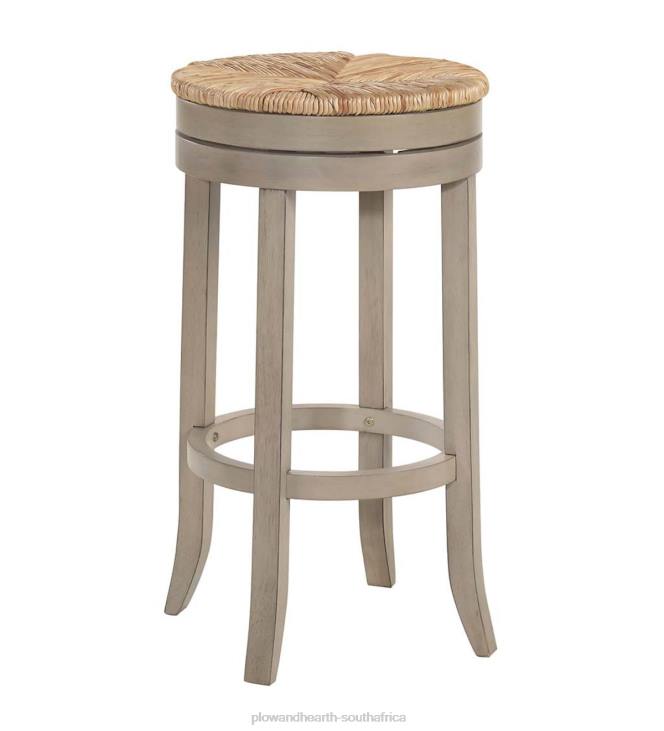 Furniture Plow & Hearth 30Round Rush Seat Swivel Bar Stool - Antique Black NFLB2045