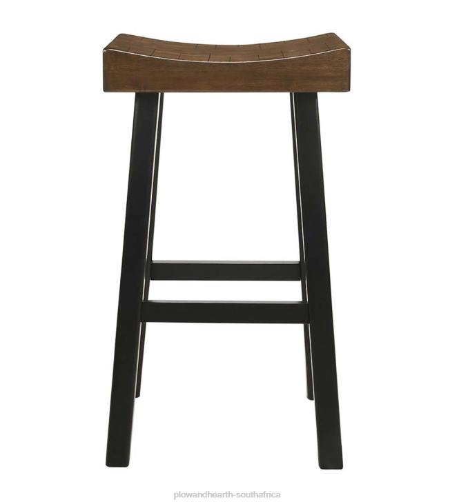 Furniture Plow & Hearth 30Wood Saddle Bar Stool - Antique White NFLB2039