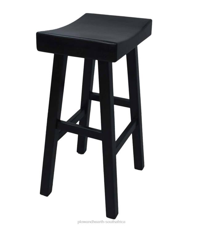 Furniture Plow & Hearth 30Wood Saddle Bar Stool - Antique White NFLB2039