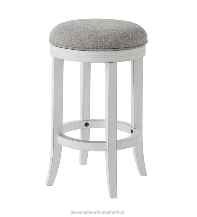 Furniture Plow & Hearth Callie Swivel Seat Barstool - White NFLB2049
