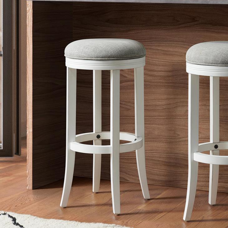 Furniture Plow & Hearth Callie Tall Swivel Seat Barstool - White NFLB2058