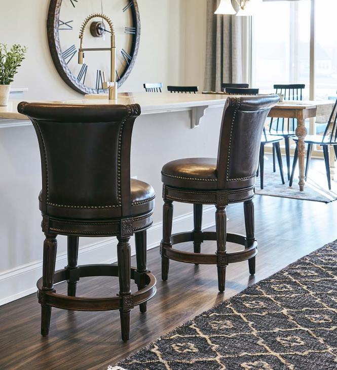 Furniture Plow & Hearth Chapman Highback Swivel Seat Bar and Counter Stools NFLB2048