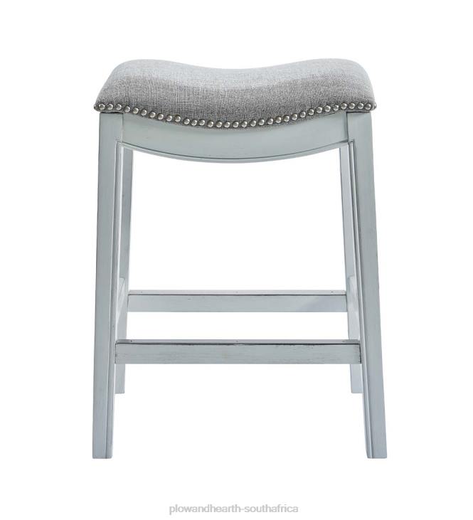 Furniture Plow & Hearth Clara Saddle Seat Barstool - White NFLB2056
