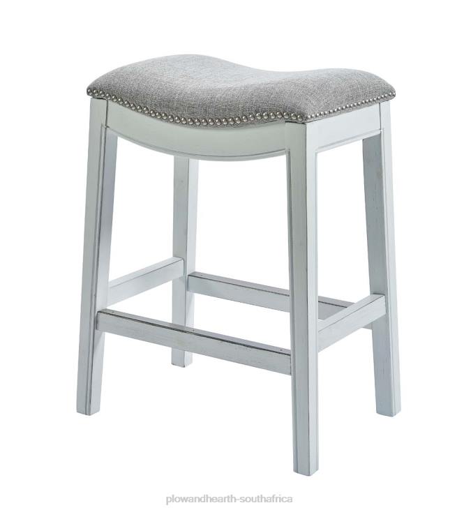 Furniture Plow & Hearth Clara Tall Saddle Seat Barstool - White NFLB2055