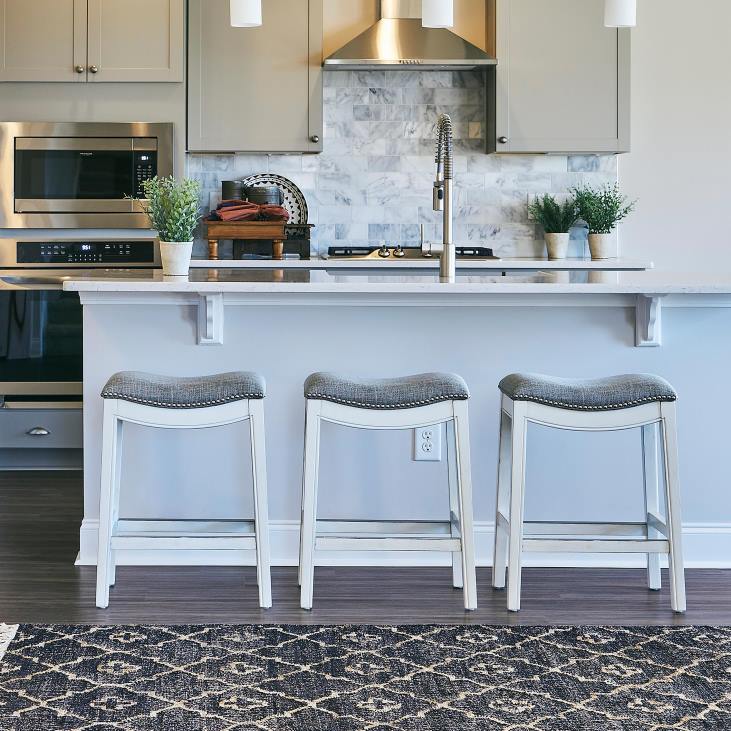 Furniture Plow & Hearth Clara Tall Saddle Seat Barstool - White NFLB2055