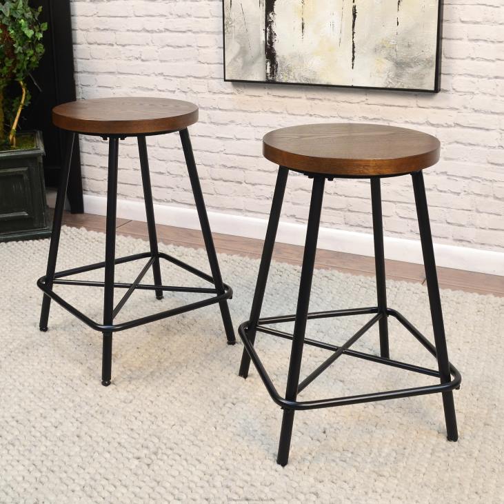 Furniture Plow & Hearth Farmhouse Counter Stools, Set of 2 NFLB2042