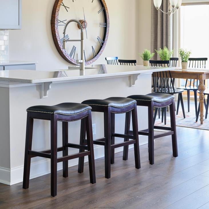 Furniture Plow & Hearth Lena Saddle Seat Barstool - Tan NFLB2052