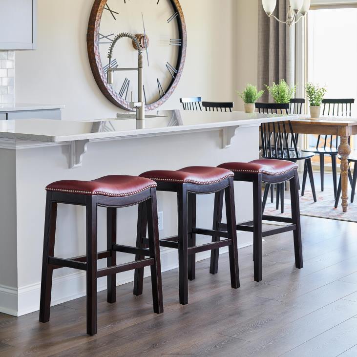 Furniture Plow & Hearth Lena Saddle Seat Barstool - Tan NFLB2052